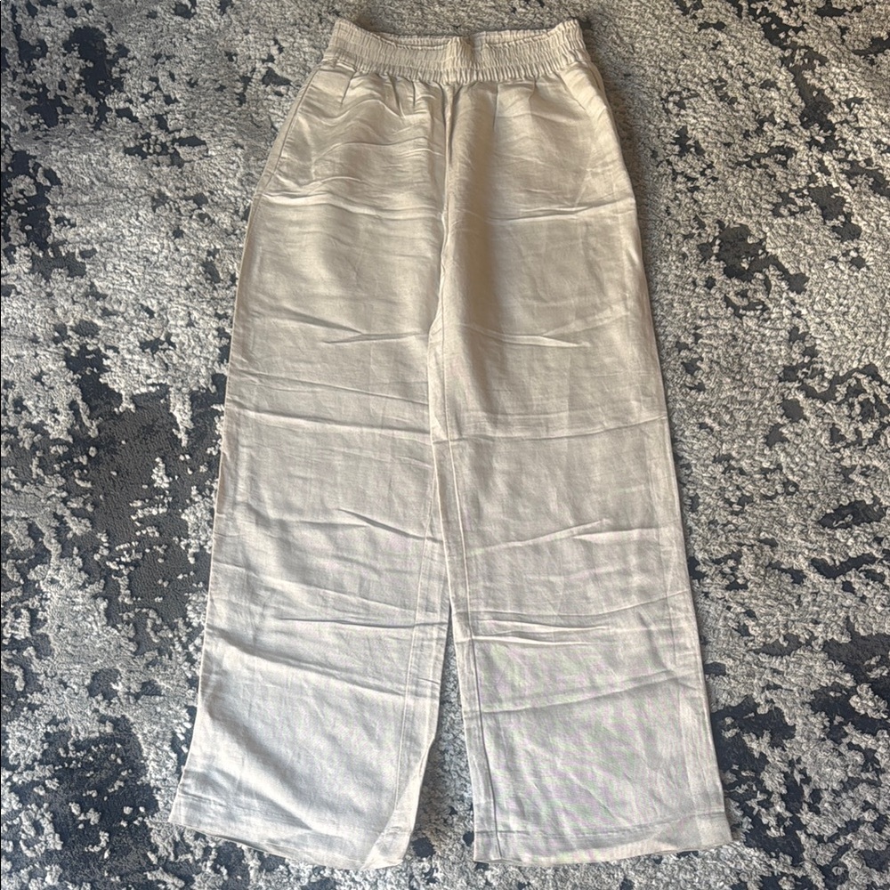 H&M Casual Cream Linen Pants
